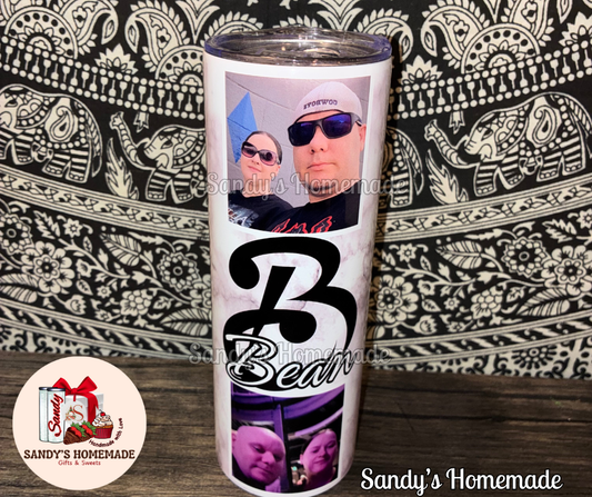 Custom Tie Dye Tumbler with any text and 4 photos