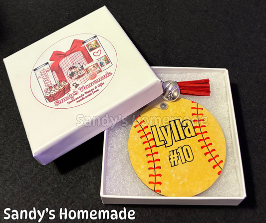 Personalized Softball Keychain - Other sports also available -