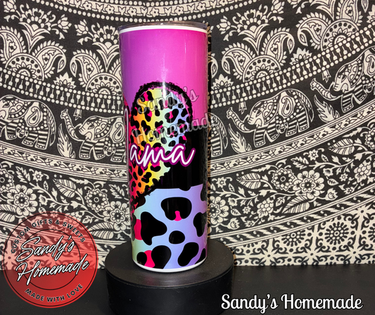 Mama Colorful Leopard Print 20 oz tumbler