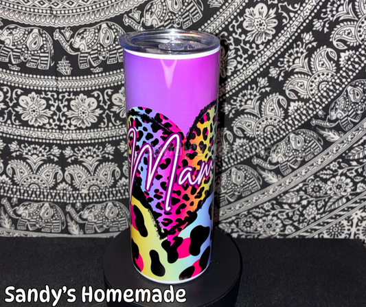 Mama Rainbow leopard print - 20oz tumbler