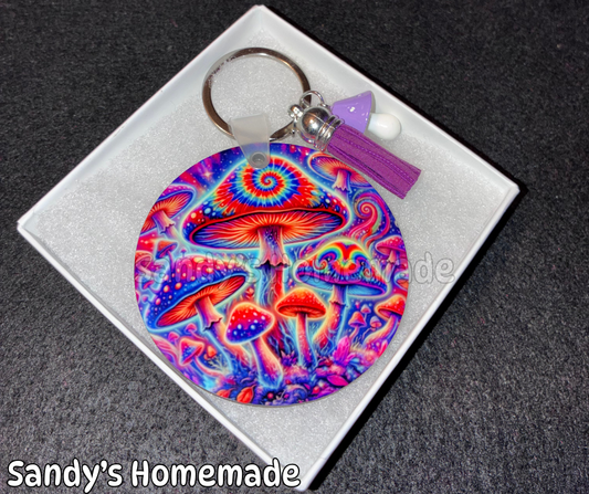Psychedelic Mushroom Keychain