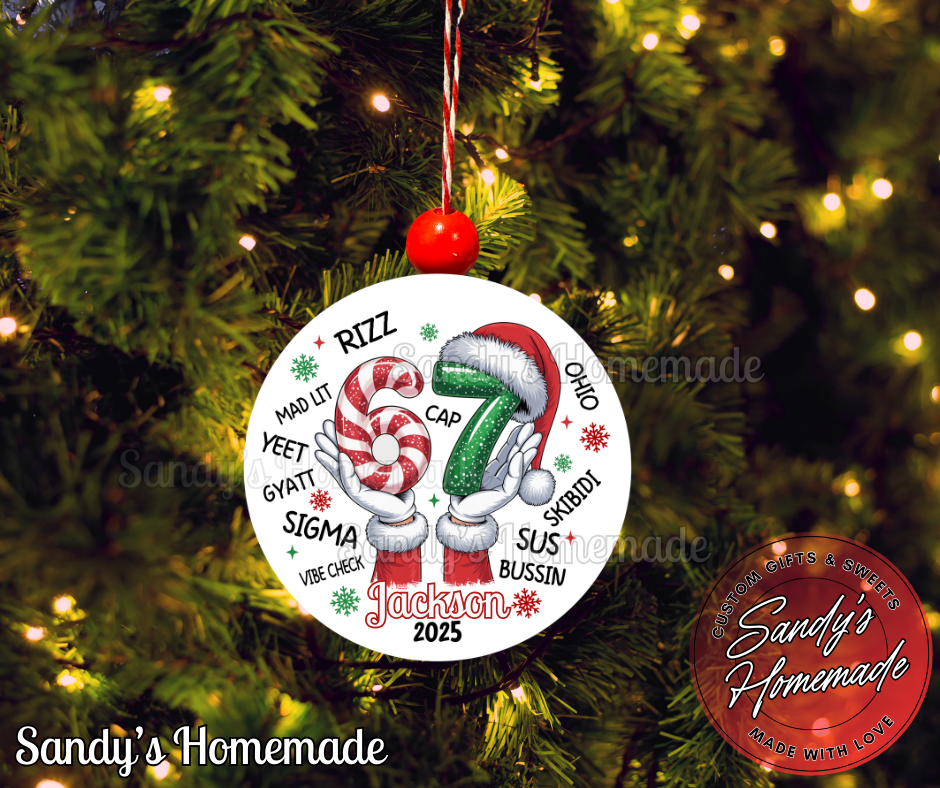 Personalized 6 7 Slang Ornament - Personalize with any name -