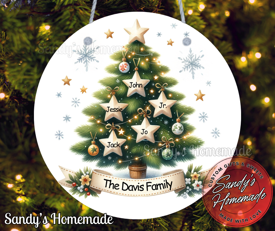Personalized Family Tree Jumbo Christmas Ornament