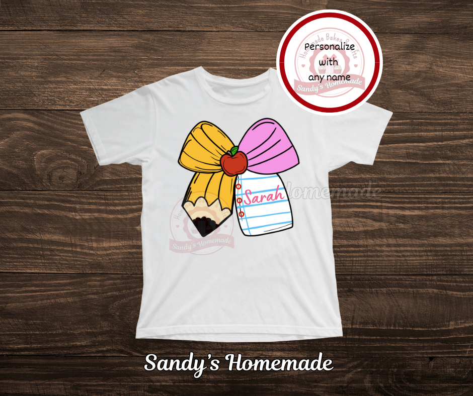 Personalized School Bow tee