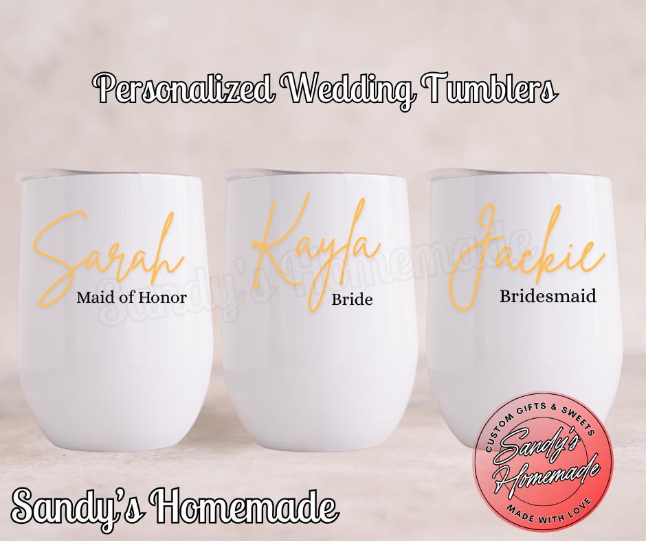 Personalized wedding wine tumblers