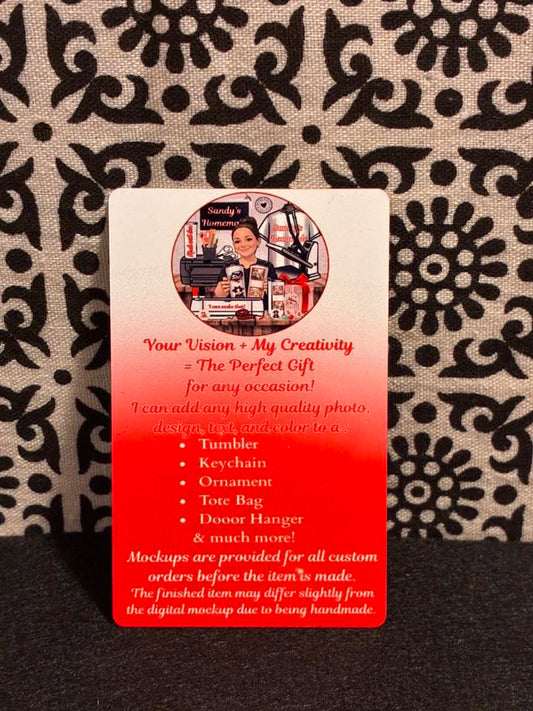 #1: Custom Sublimated Metal Business cards - Perfect for other small businesses & content creators -