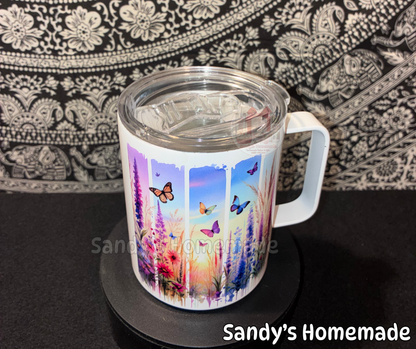 Butterfly 12 oz stainless steel mug