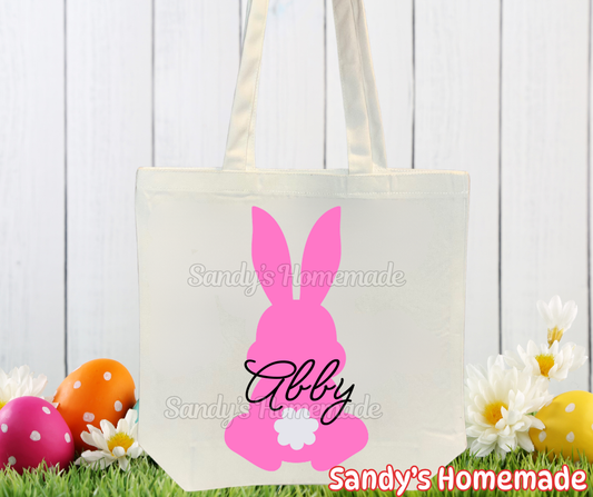 Personalized Bunny bag pink or blue - Personalize with any name or text -
