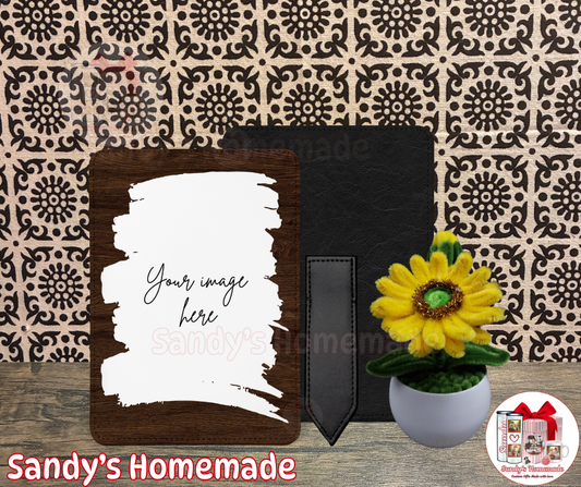 Custom leather photo frame - brown