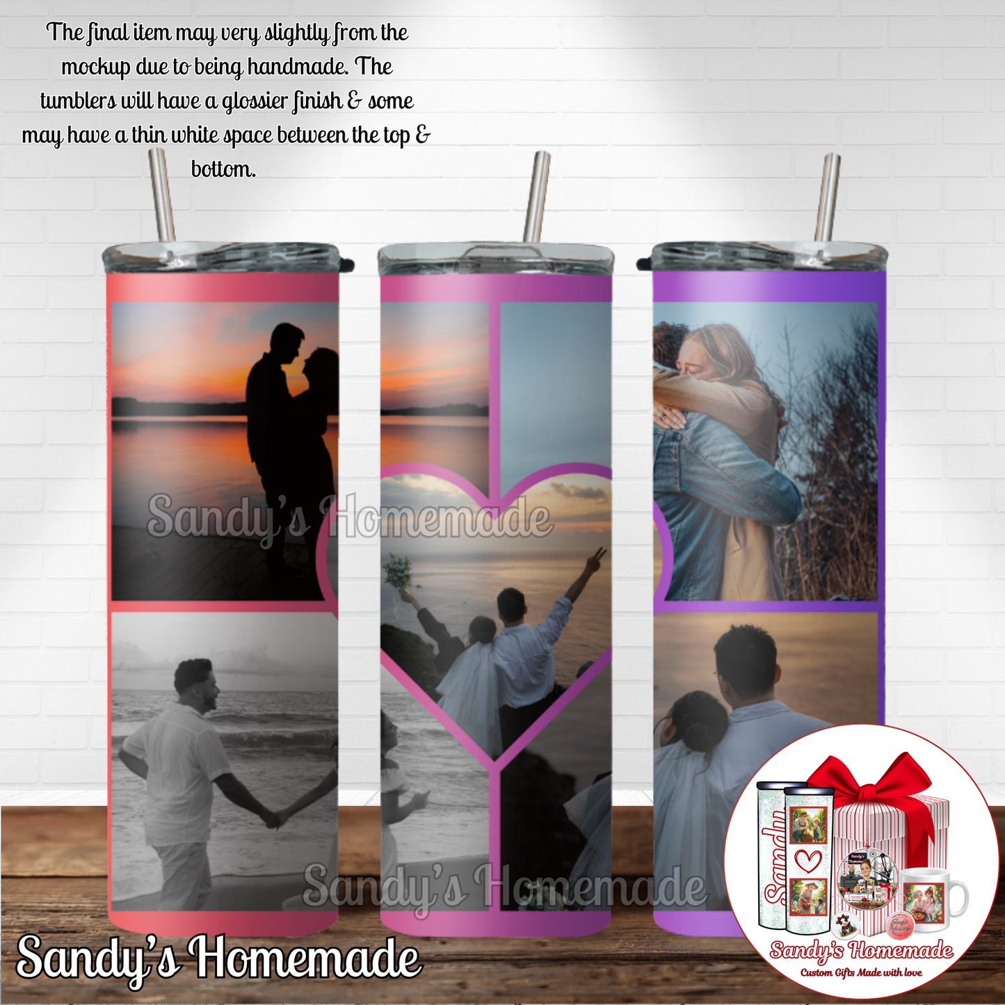 Custom Photo Tumbler with 5 photos