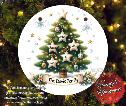 Personalized Family Tree Jumbo Christmas Ornament