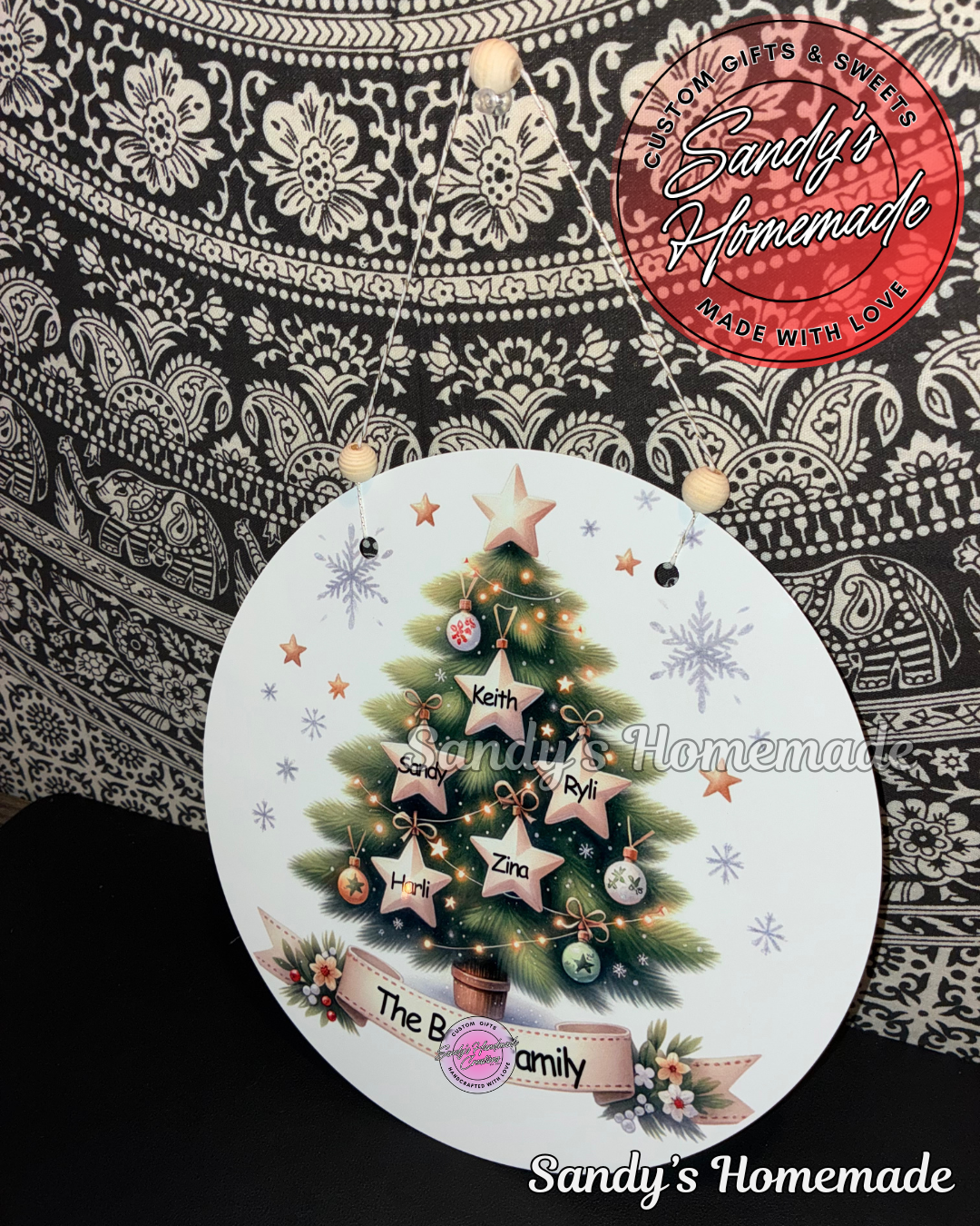 Personalized Family Tree Jumbo Christmas Ornament