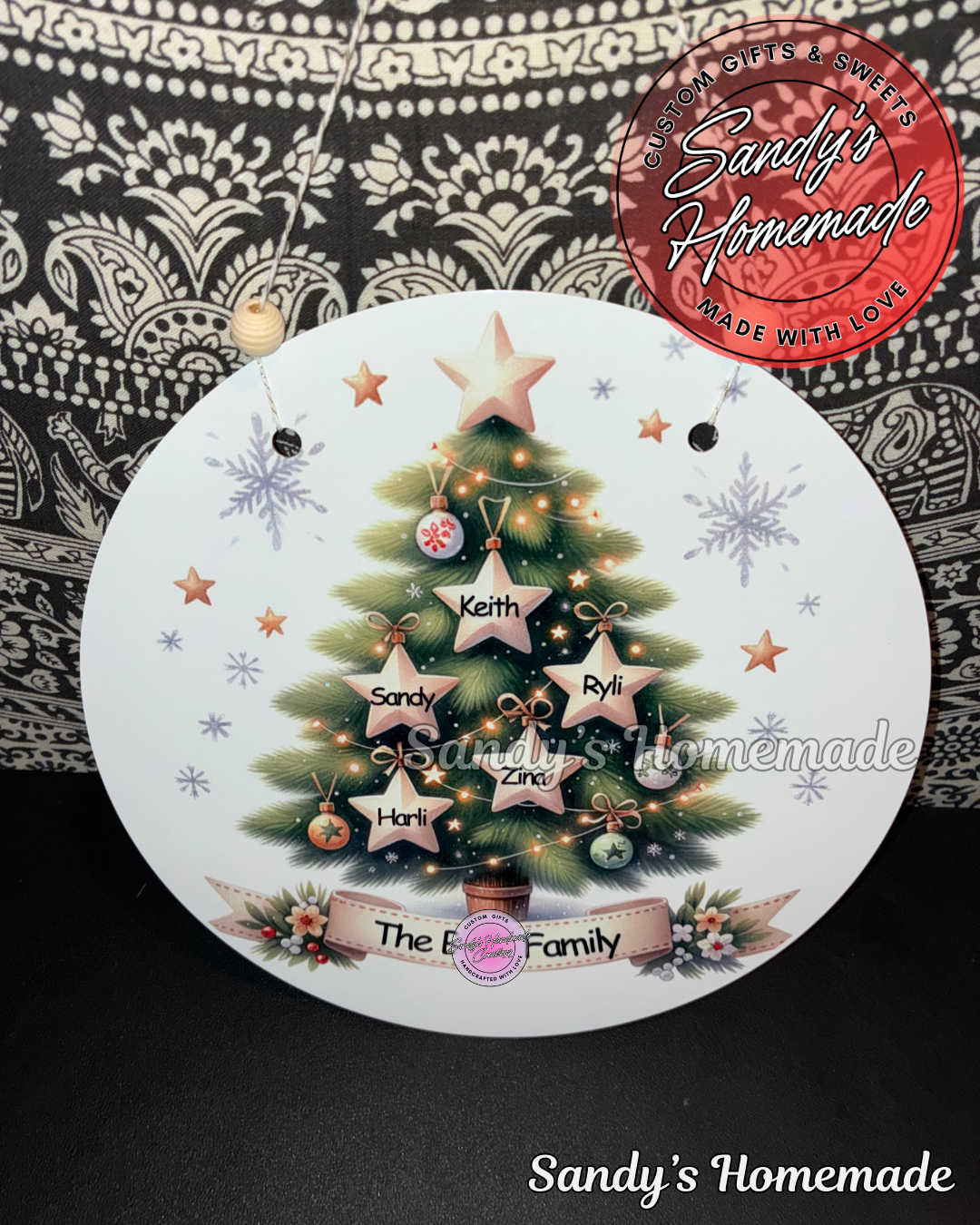 Personalized Family Tree Jumbo Christmas Ornament