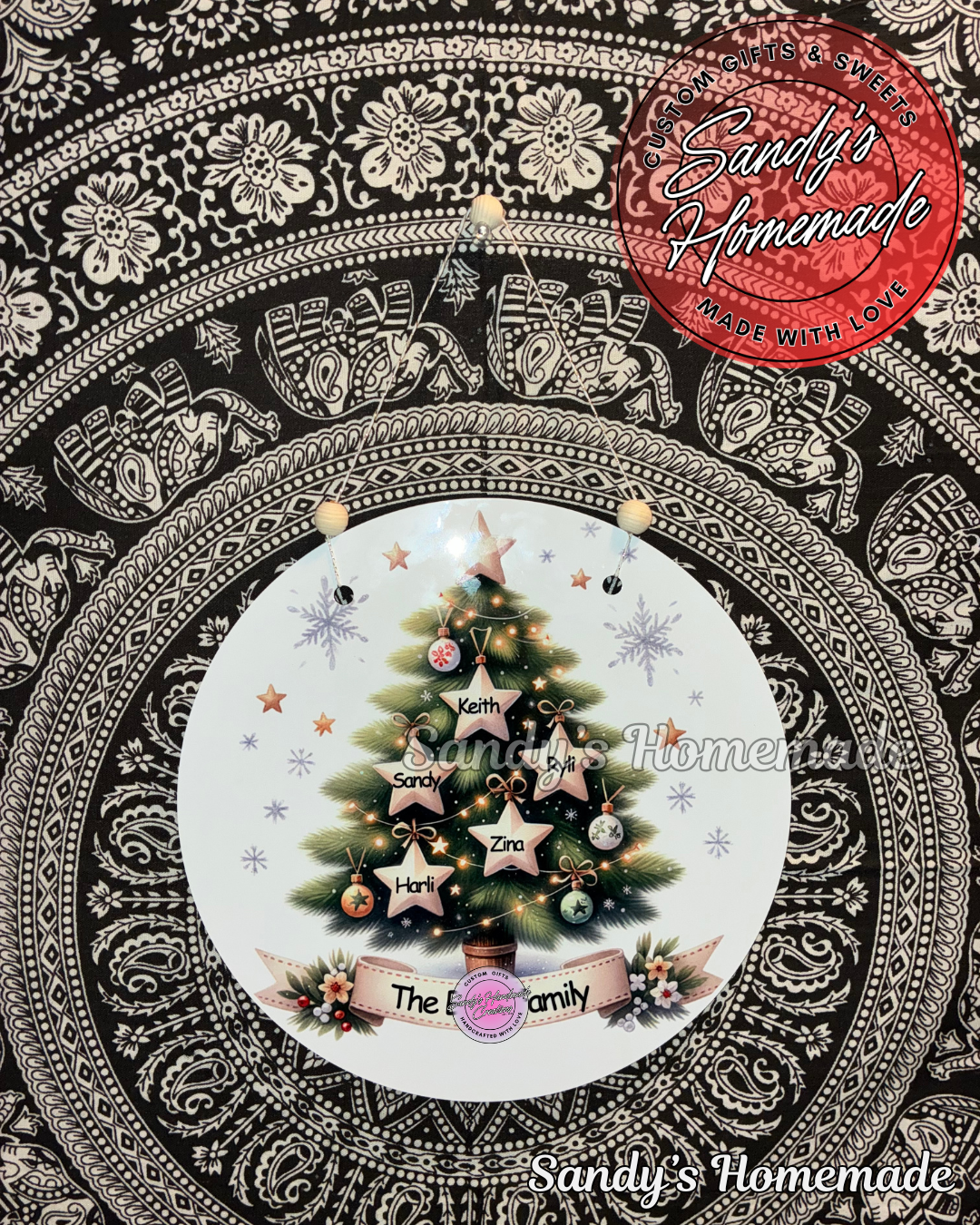 Personalized Family Tree Jumbo Christmas Ornament