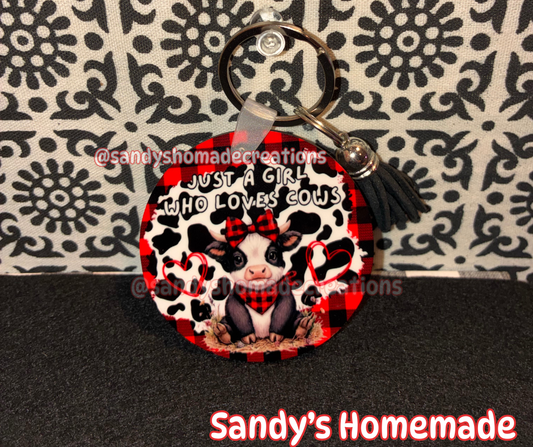 #5: Just a girl who loves cow keychain