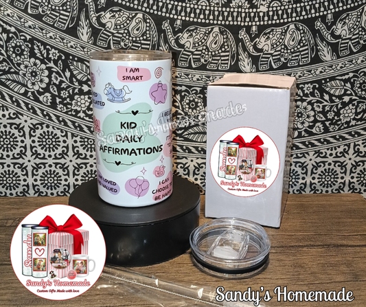 Kid Daily affirmations 12 oz tumbler