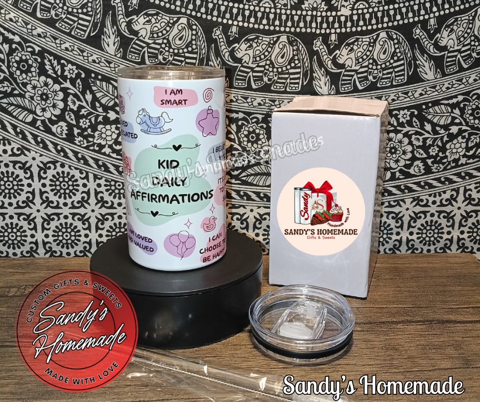 Kid Daily affirmations 12 oz tumbler