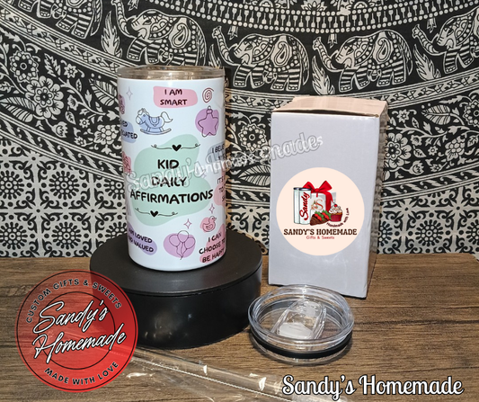 Kid Daily affirmations 12 oz tumbler