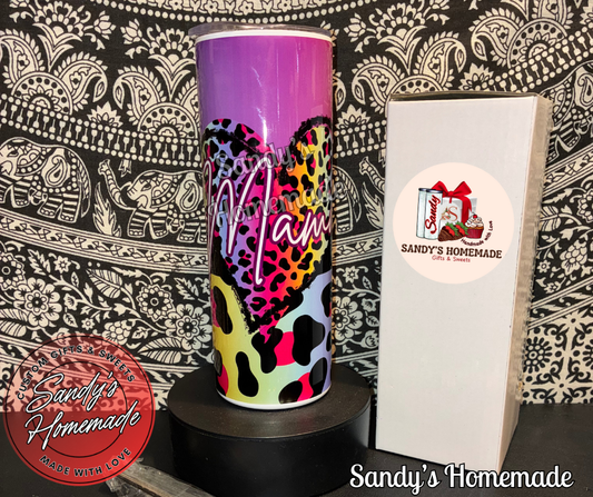Mama Colorful Leopard Print 20 oz tumbler