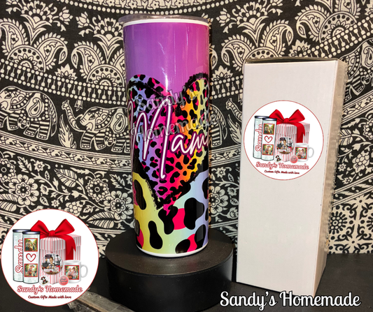 Mama Colorful Leopard Print 20 oz tumbler