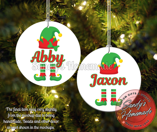 Personalized Elf Ornament