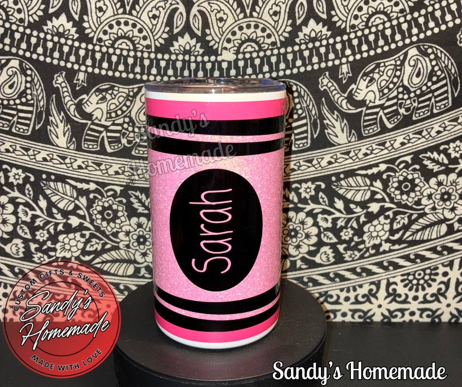 Sarah Pink Crayon 12 oz Tumbler