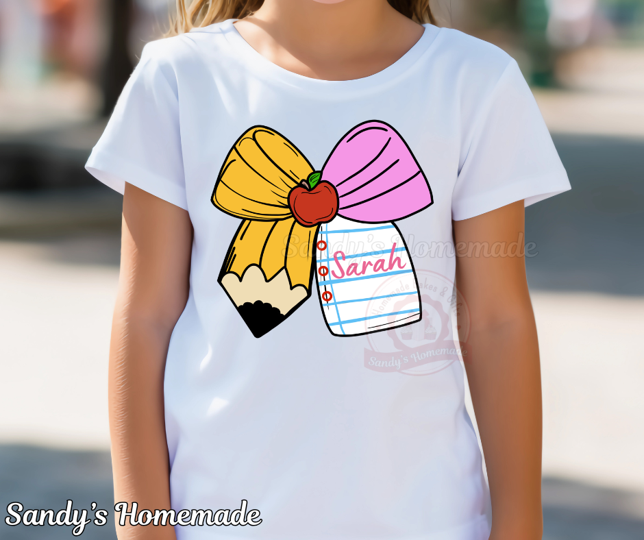 Personalized School Bow tee