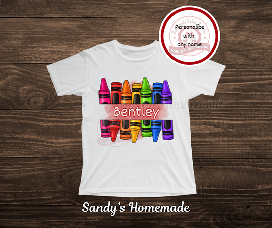 Personalized Crayon tee