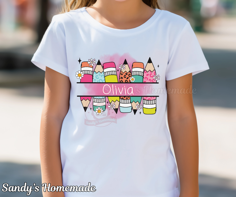 Personalized pencil tee