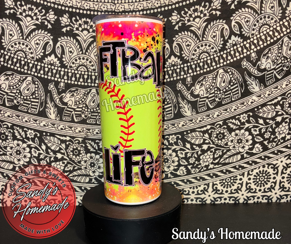 Softball life 20 oz tumbler