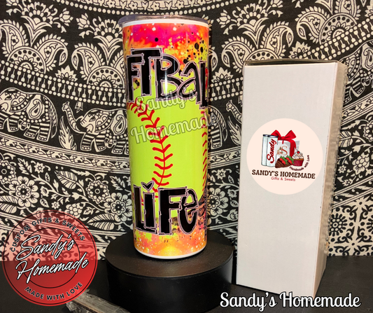 Softball life 20 oz tumbler