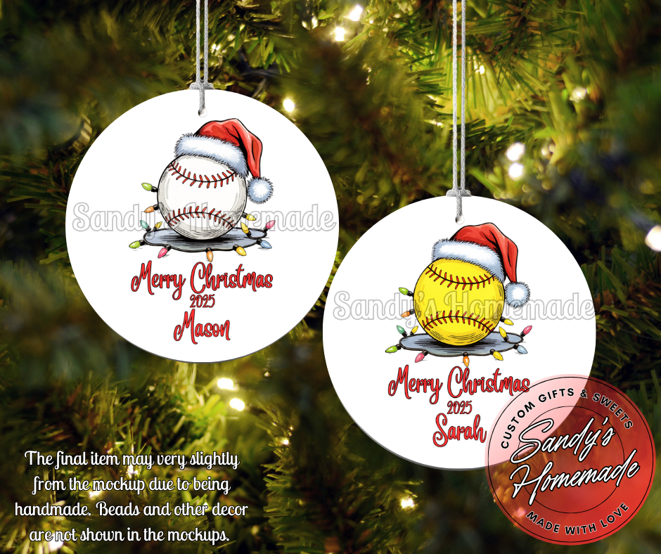 Personalized Sport Christmas Ornaments