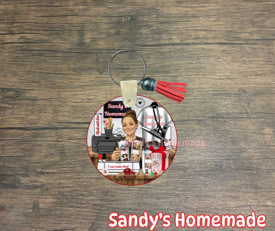 #2: Custom keychain - Any photo, logo or text w/ any color tassel