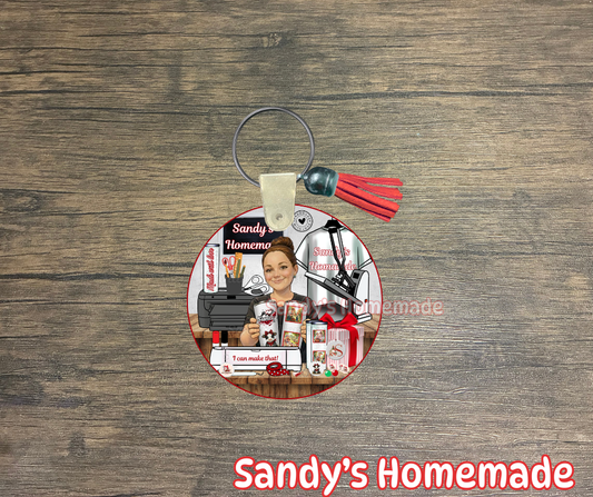 #2: Custom keychain - Any photo, logo or text w/ any color tassel