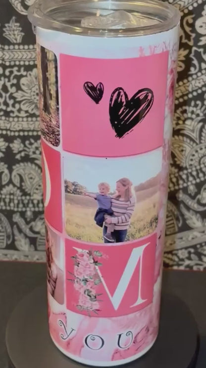 Custom I love you mom 20 oz tumbler - Customizable Mother's Day gift -