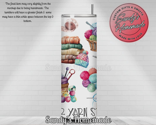 A girl never discusses the size of her yarn stash 20 oz tumbler